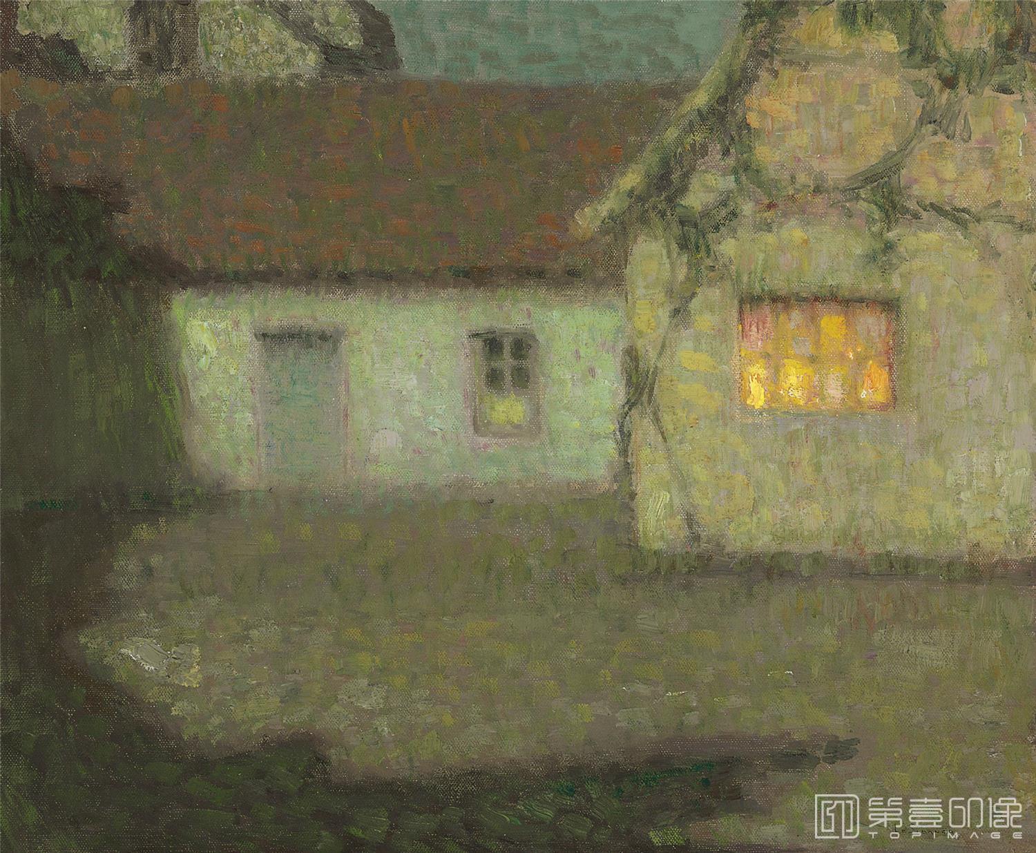油画-LACOURDELAMAISON,CLAIRDELUNE